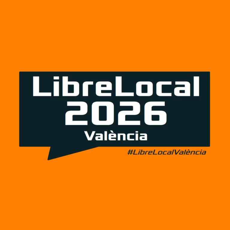 Logotipo de LibreLocal 2026 en València, que incluye el nombre del evento, el año 2026, la ubicación València y el hashtag #LibreLocalValència.